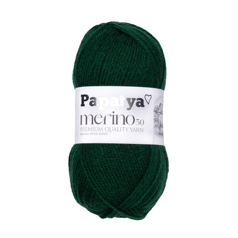 włóczka papatya merino 50 ciemna butelkowa zieleń